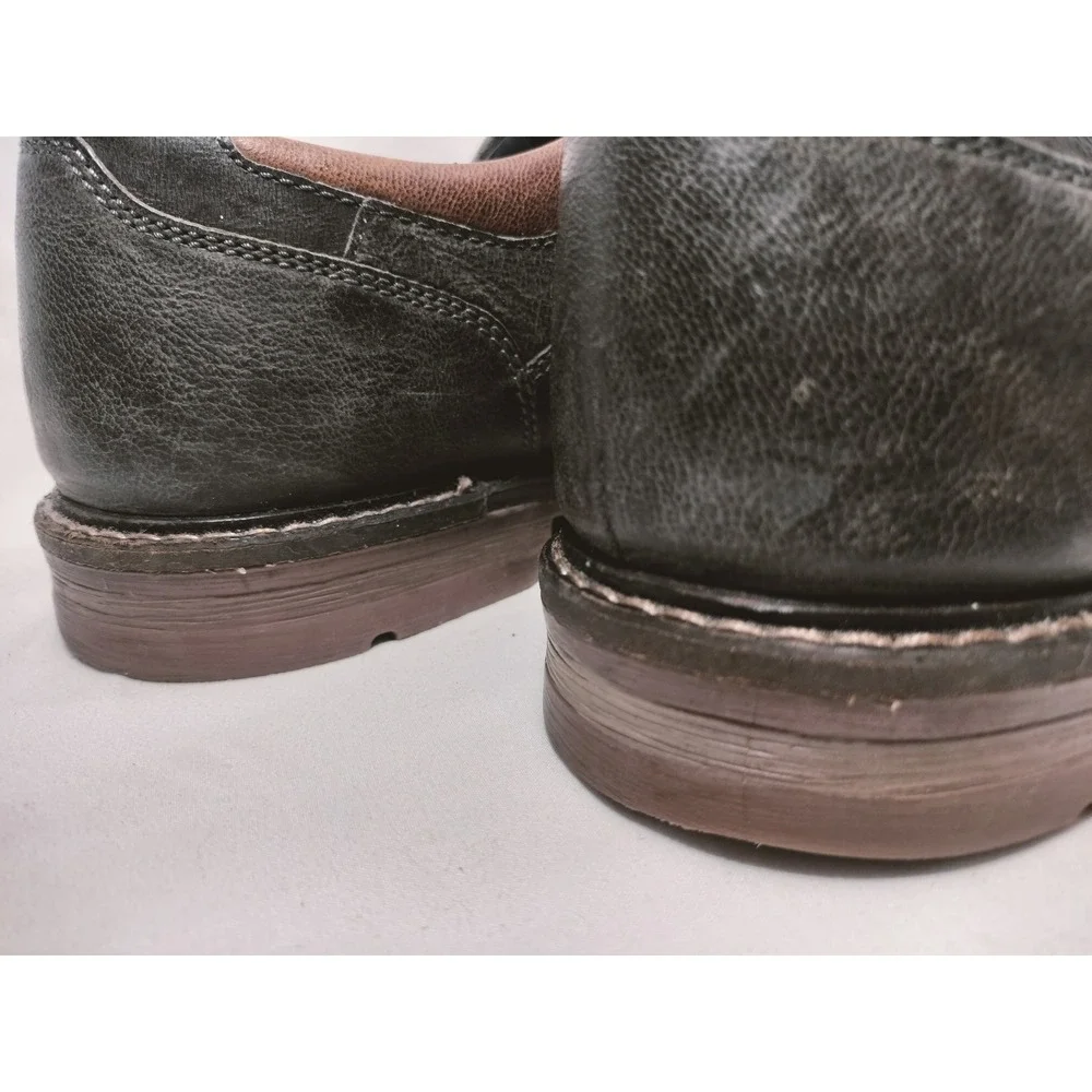 Josef‎ Seibel Earl: Leather Lace Up Oxford Shoes Dark Gray